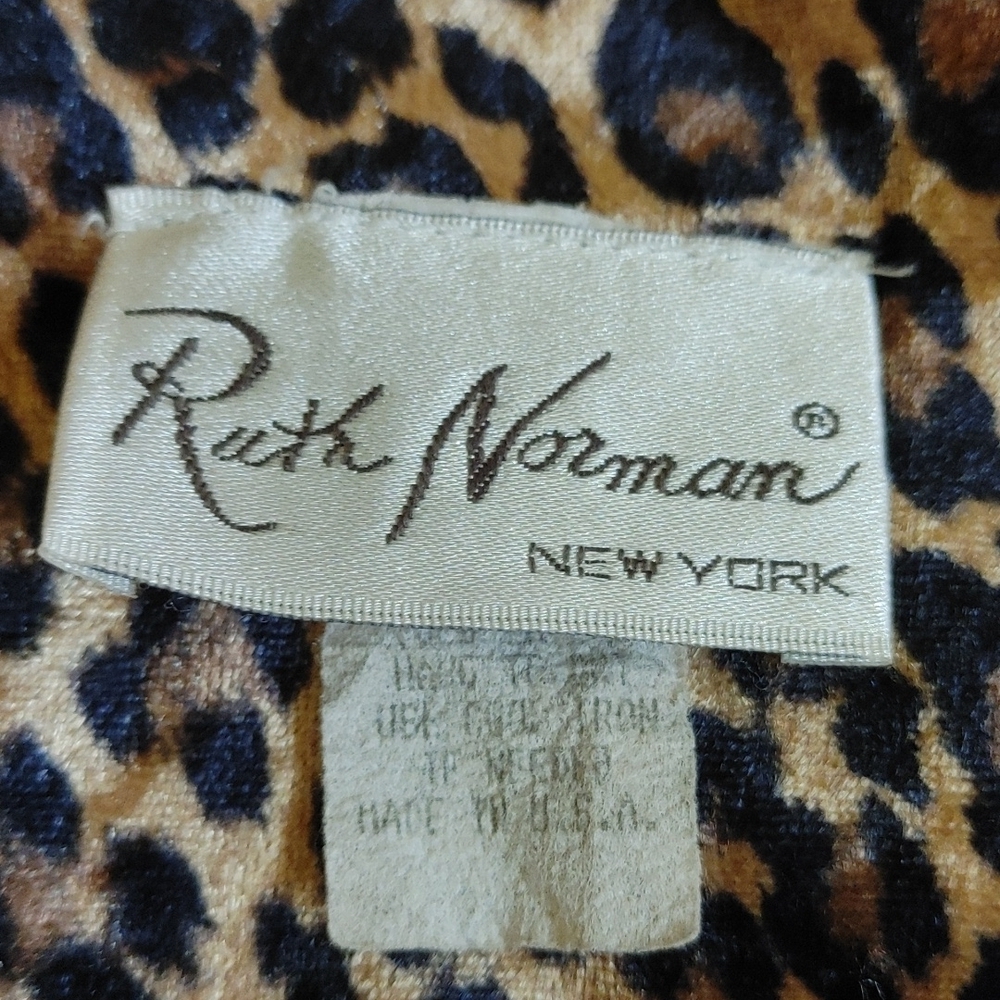 VTG Ruth Norman New York Velour Animal Print Caftan M/L - Picture 15 of 17